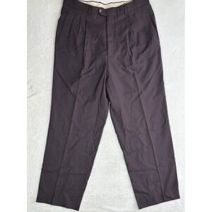 Zanetti Trousers Super‎ 100's Wool Sz 34x32 Lanificio Di Tollegno - Biella Italy